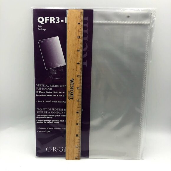 C.R. Gibson Vertical Recipe Keeper For Flip Binder QFR3-R Refill Set of 2 NIP - Picture 4 of 5